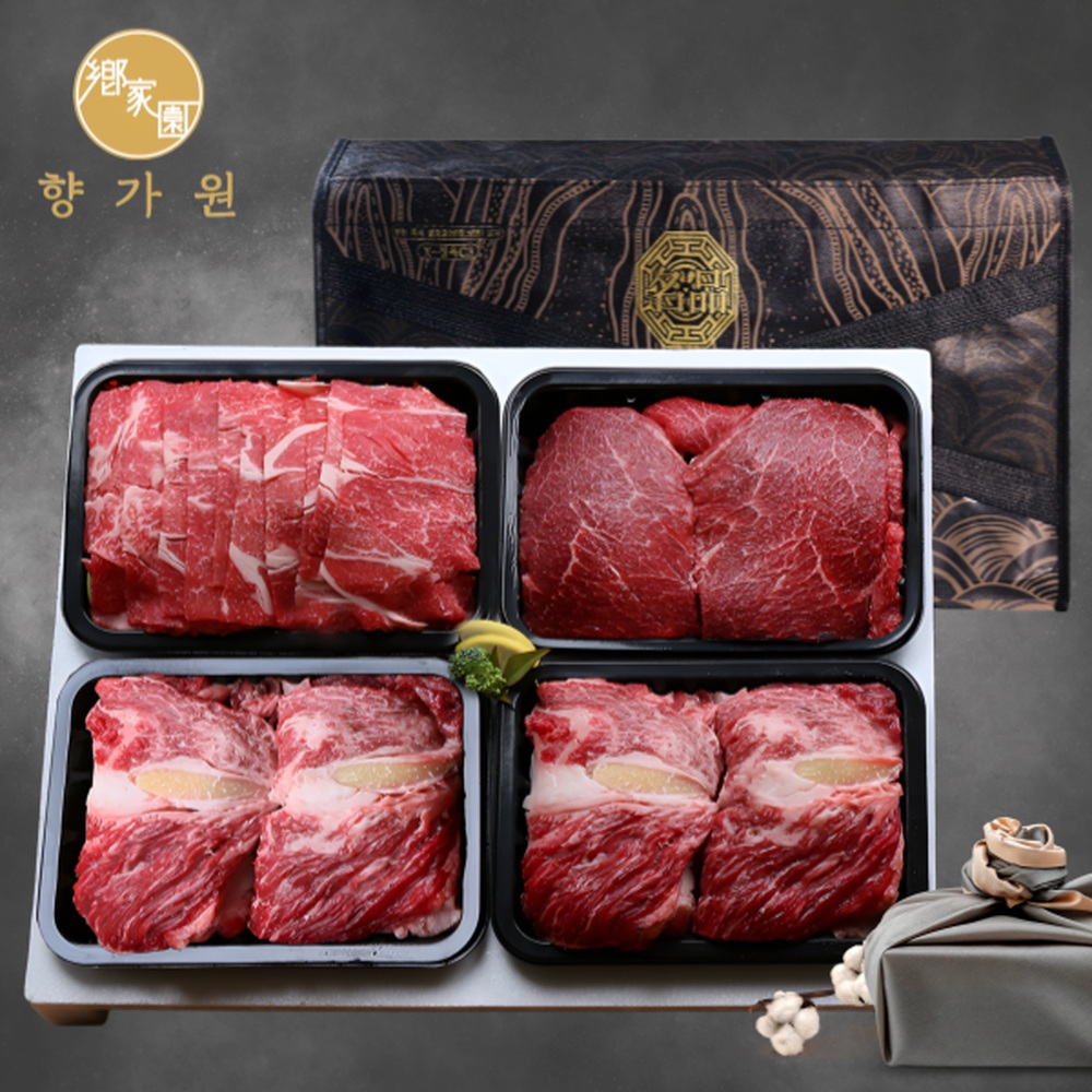 [향가원한우] 1등급 구이정육 혼합선물세트 12호 1.6kg(400g*4ea)