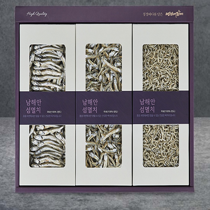 [미식관] 완도 명산지 특선 멸치세트 2호(대멸300g+중멸250g+세멸300g)