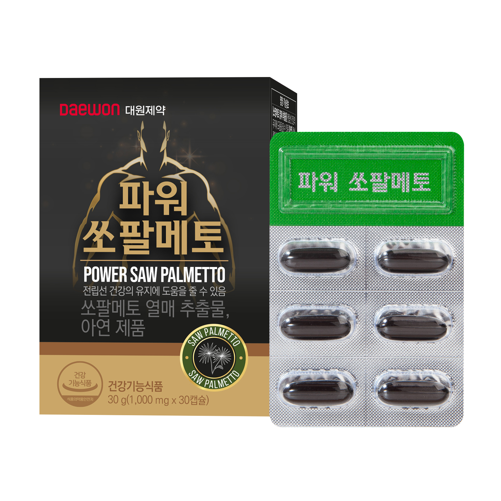 [대원제약] 파워쏘팔메토 1,000mg x 30캡슐 건강 영양제 쏘팔메토캡슐