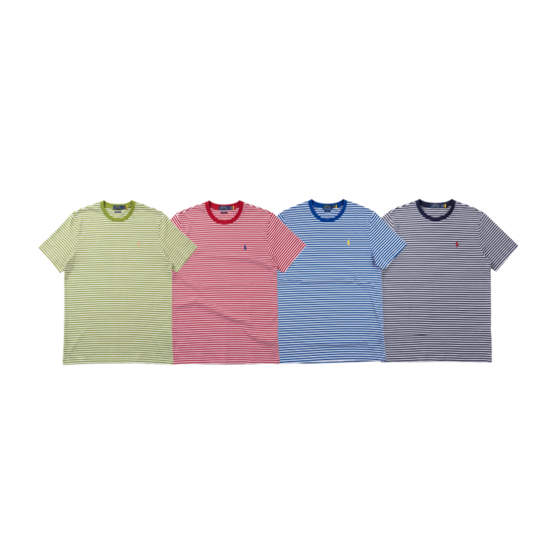 [Polo Ralph Lauren] 폴로랄프로렌 남녀공용 스트라이프 반팔 티셔츠(진네이비, 진블루, 레드, 그린 S~XL)