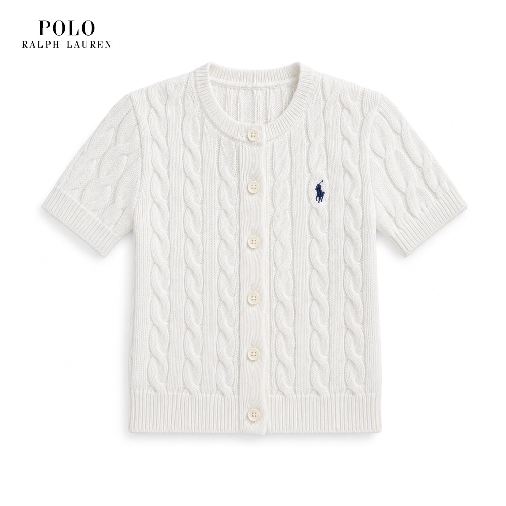 [Polo Ralph Lauren] 폴로랄프로렌 클래식 트위스트 반팔 가디건 (화이트, S~XL)
