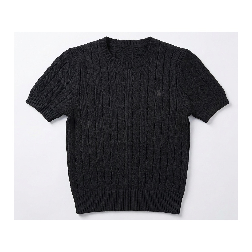 [Polo Ralph Lauren] 폴로랄프로렌 여성 케이블 반팔 니트(블랙, 네이비, 핑크, 소라 S~XL)