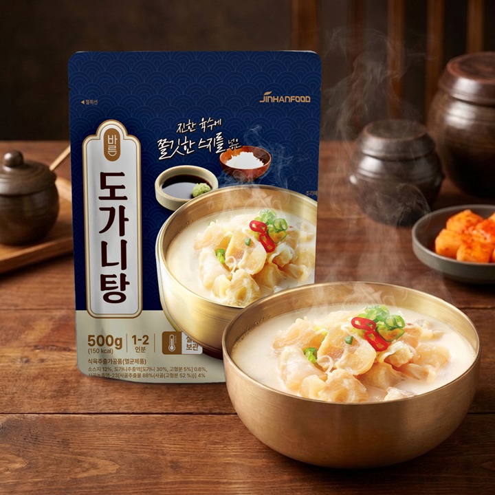 [진한식품] 바른 도가니탕 500g 2개 가격으로 3개 가져가세요 2+1개 보양식 국물요리 간편식 캠핑음식 몸보신