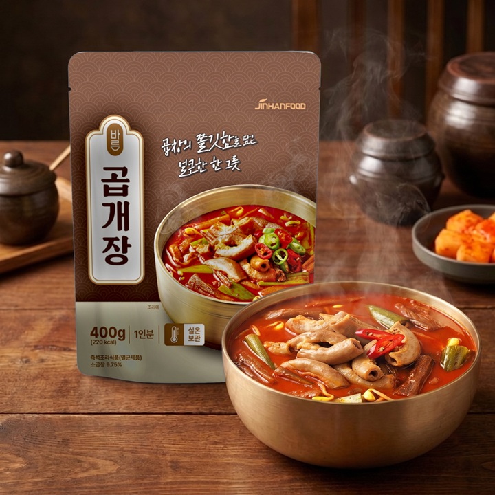 [진한식품] 바른 곱개장 400g 2개 가격으로 3개 가져가세요 + 2+1개 소곱창육개장 국물요리 간편식 캠핑 술안주