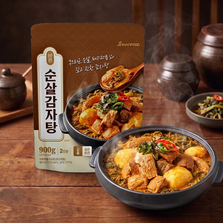 [진한식품] 바른 순살 감자탕 900g 2개 가격으로 3개 가져가세요 2+1개 밀키트 국물요리 간편식 캠핑 술안주