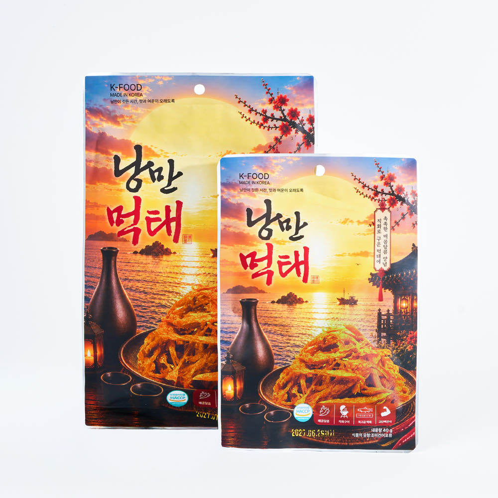 [티와이글로벌] 낭만먹태 직화구이 양념 먹태채 매콤달콤 촉촉 마른안주 맥주안주 40g x 5개