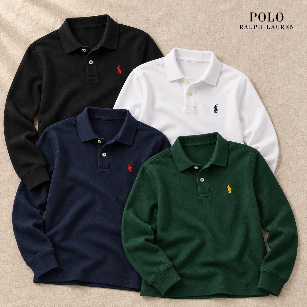 [폴로랄프로렌] PK 긴팔 카라티셔츠 (블랙, 화이트, 네이비, 그린, 오트밀 S~2XL) pk카라티 pk티셔츠 피케이티 면카라티 데일리티