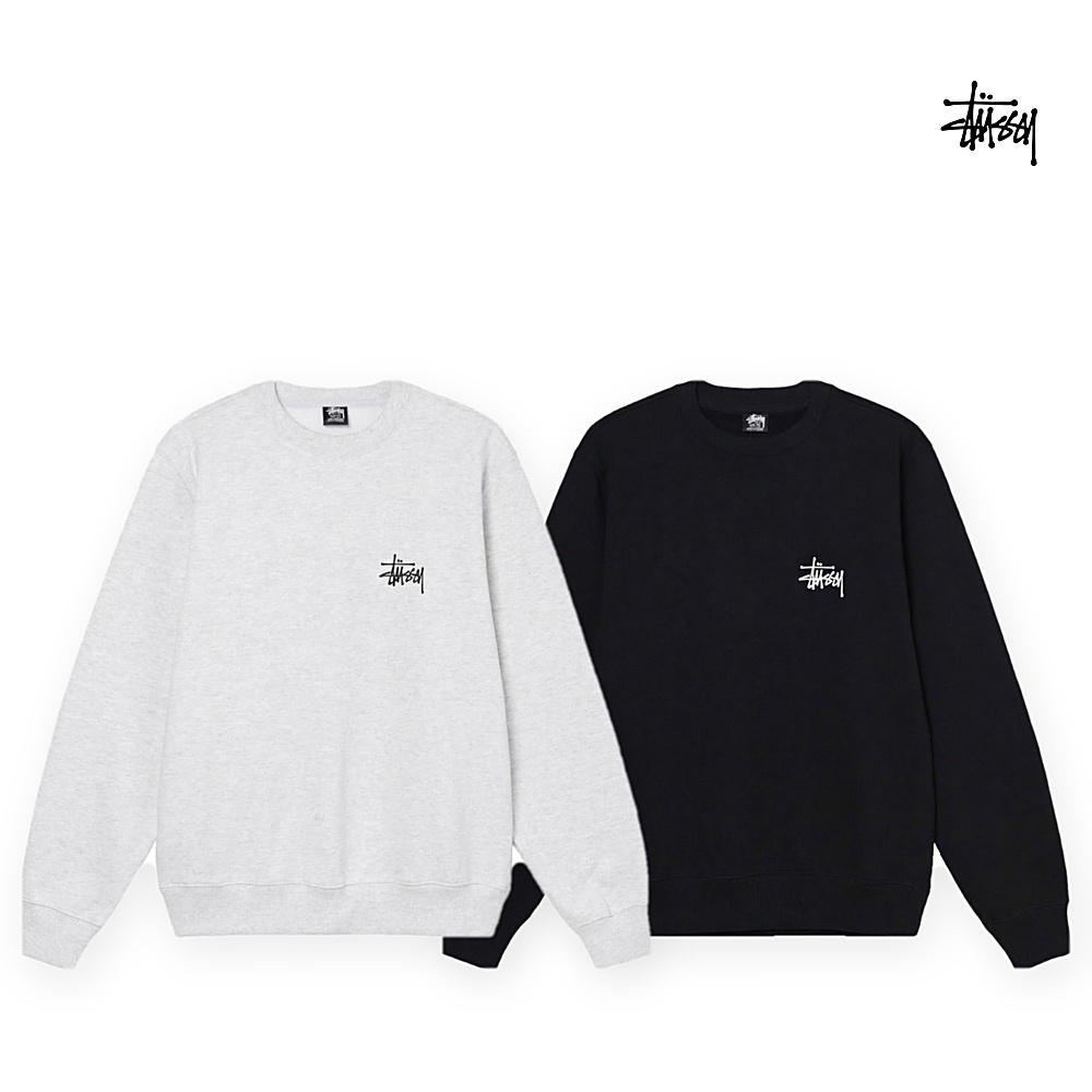 [Stussy] 스투시 베이직로고 기모 맨투맨(블랙, 애쉬헤더 S~XL)