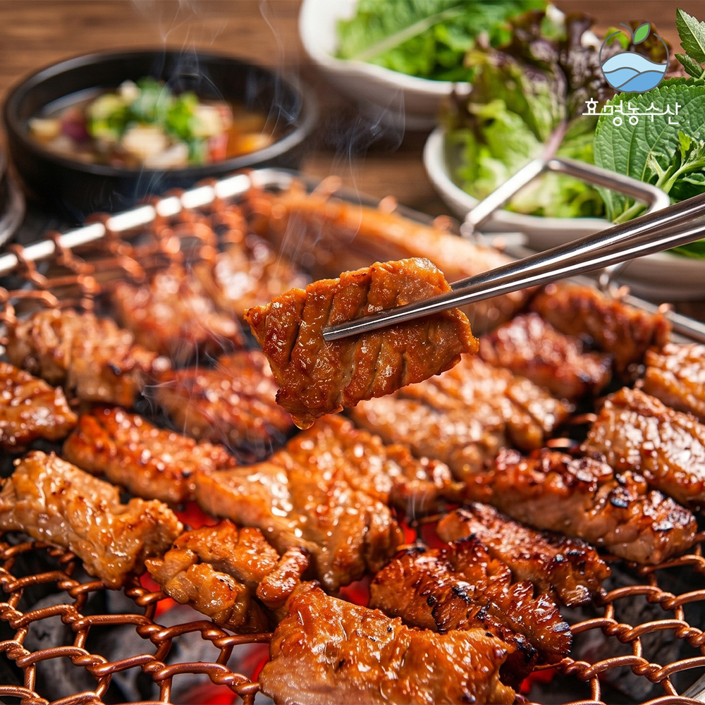 [효명농수산] 온가족 100% 돼지 목살 양념 왕구이 600g x 3팩