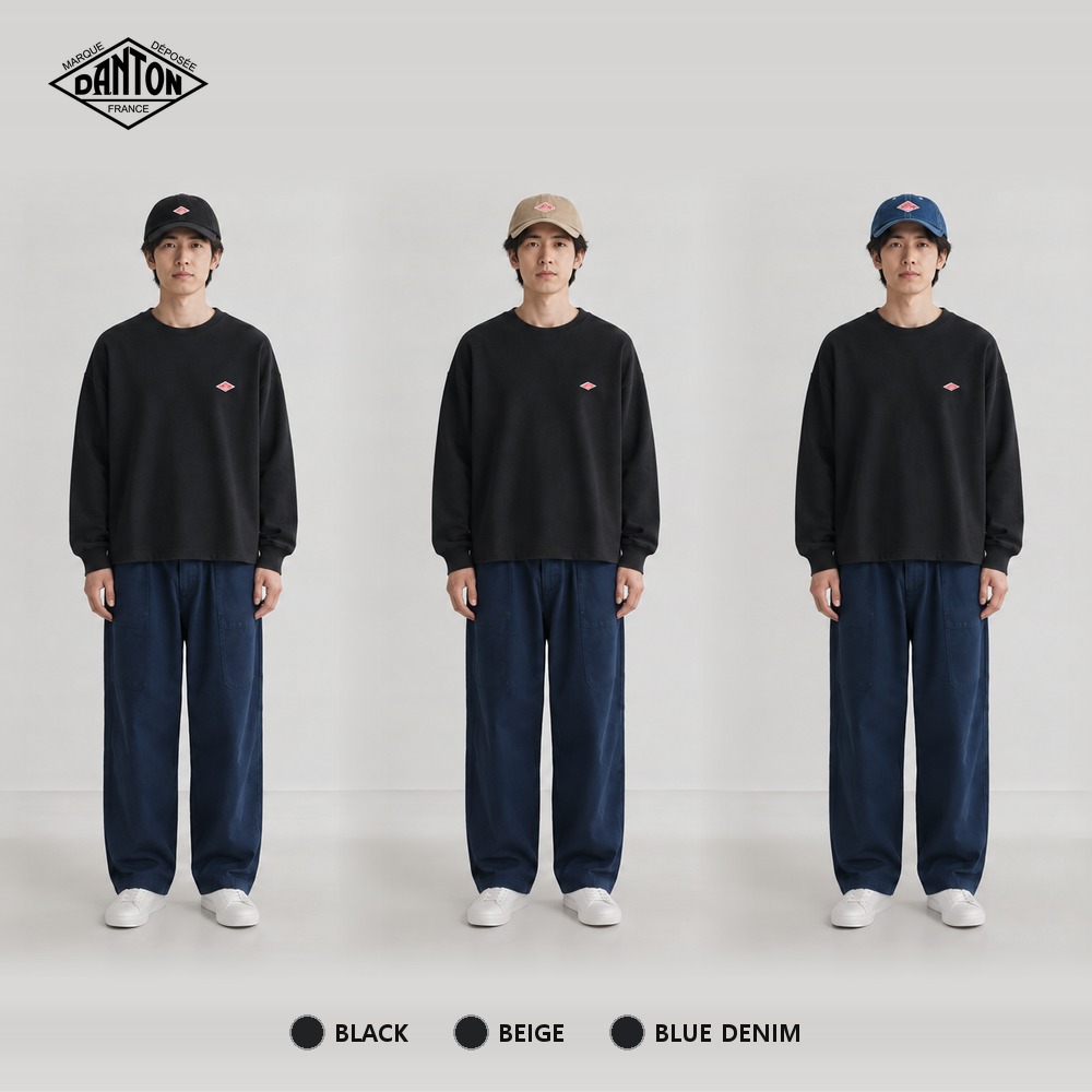 [Danton] 단톤 치노 클로스 6-패널 캡 3종 (블랙, 베이지, 블루데님)