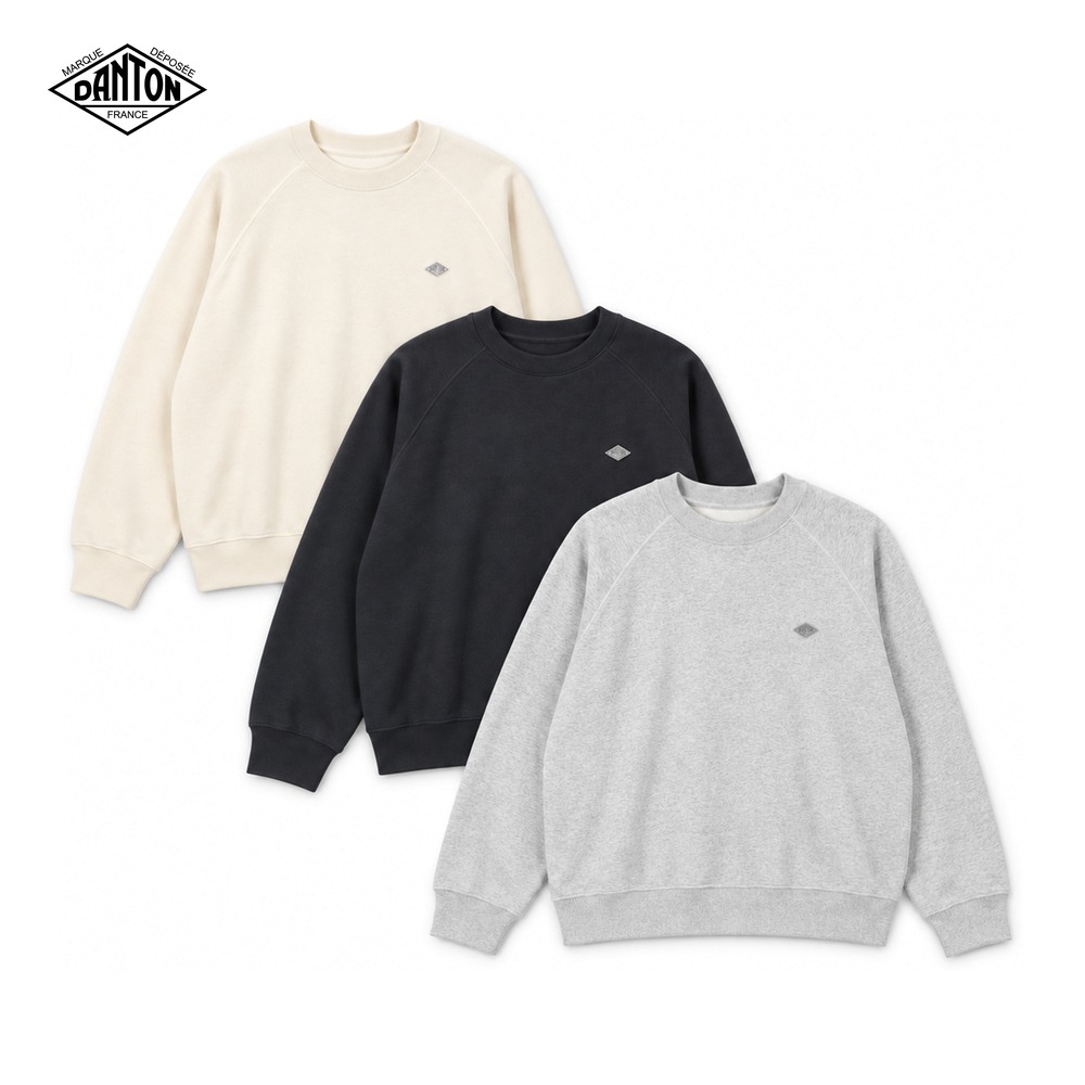 [Danton] 단톤 로고 스웨트셔츠 JD-9290 (그레이, 차콜, 에크루 S~XL)