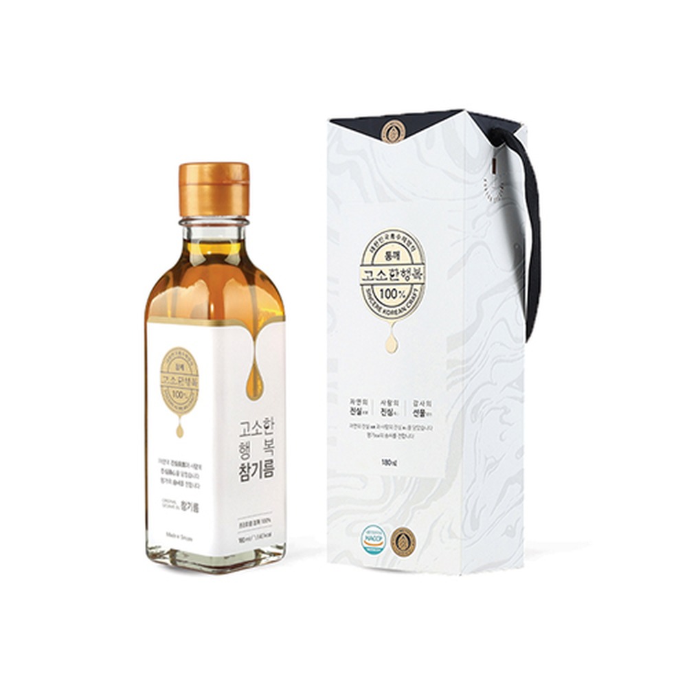 [진실한공방] 고소한행복 참기름 120/180/200/250 ml 택1 (수입산 참깨 100%) 참기름 120ml