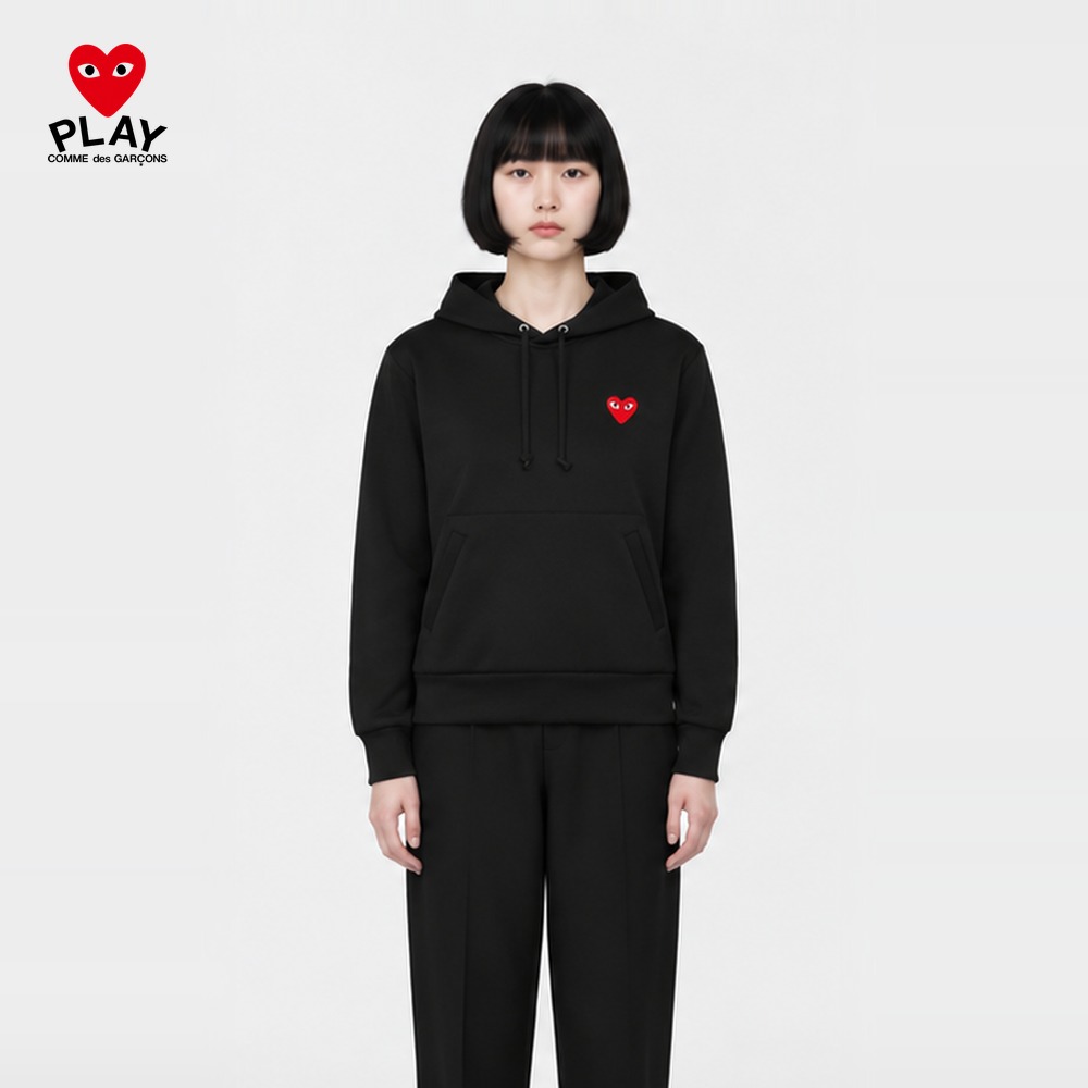 [CDG] 꼼데가르송 PLAY 하트 와펜 풀오버 후드티 (블랙, 그레이 S~XL)