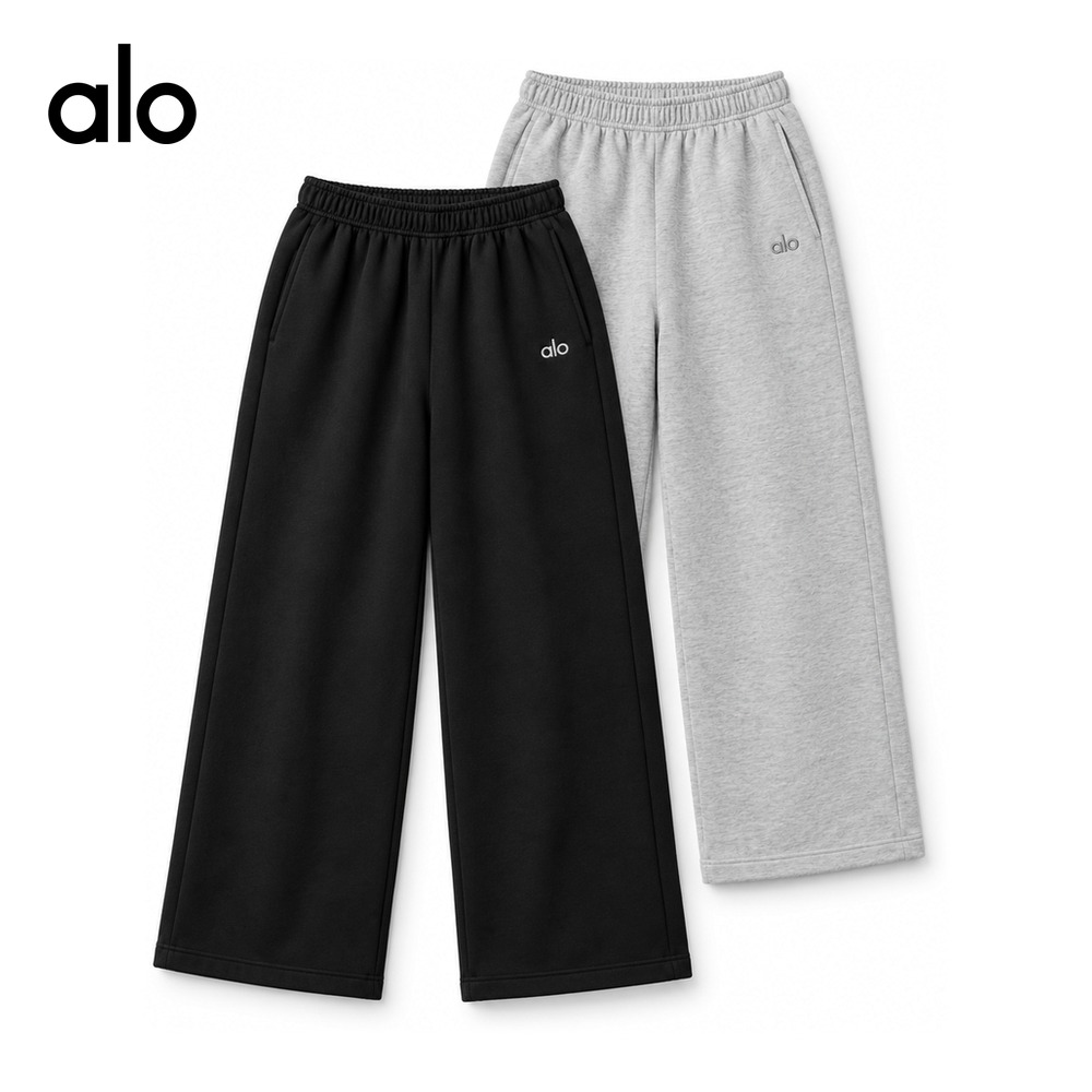 [alo] 알로 와이드 스웨트 팬츠 U5012RG (블랙, 그레이 S~XL)