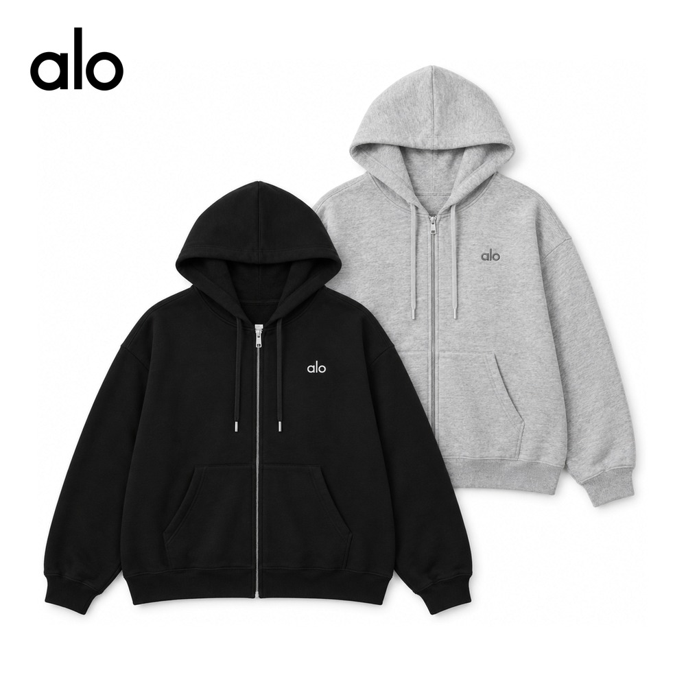 [alo] 알로 후드집업 U3041RG (블랙, 그레이 S~XL)