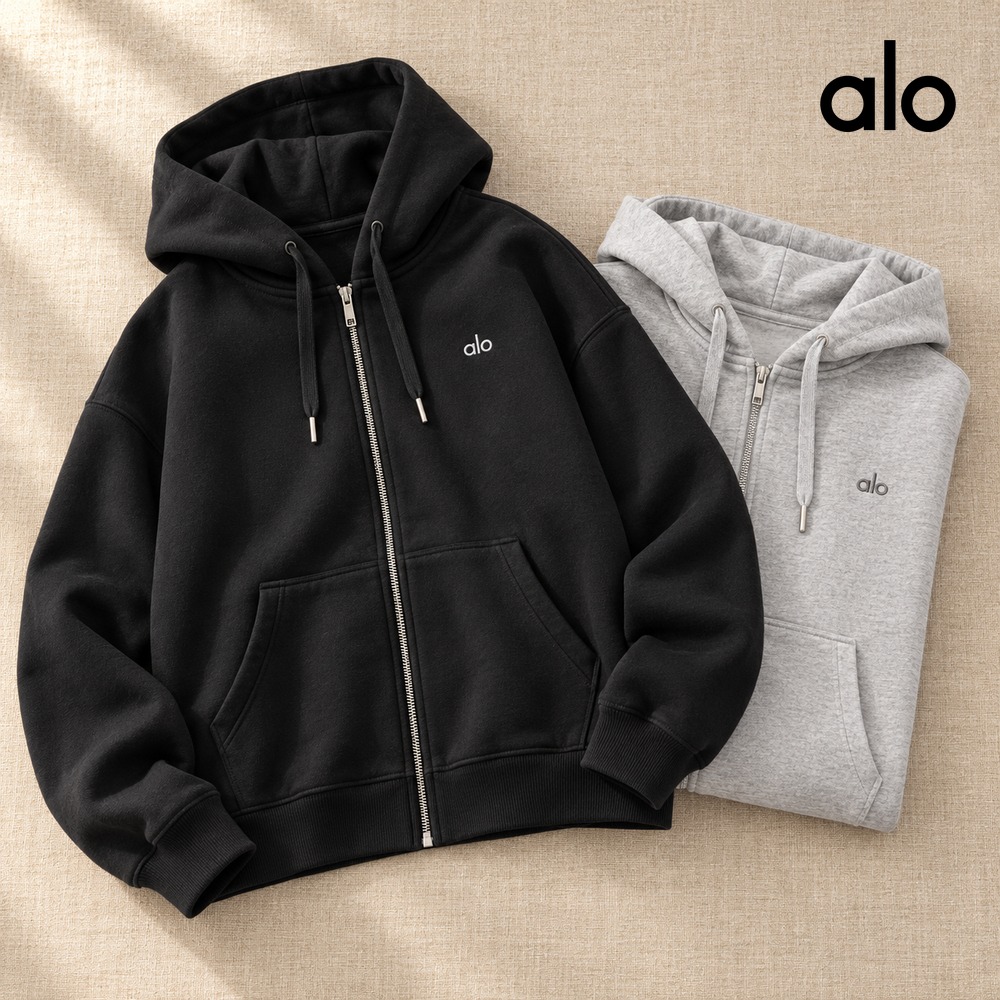 [alo] 알로 후드집업 U3041RG (블랙, 그레이 S~XL)