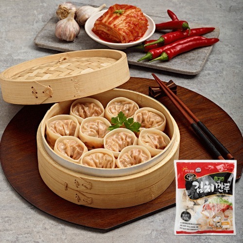 [풀잎마켓] 김치손만두 1.4kg 손만두 김치만두 냉동만두 간식 만두국
