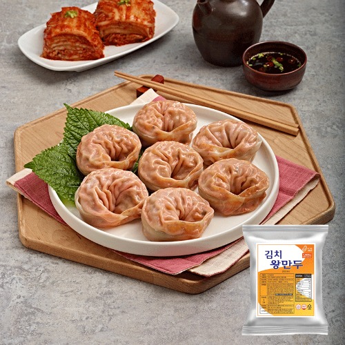 [풀잎마켓] 김치왕만두 1.4kg 왕만두 김치만두 냉동만두 간식 만두국