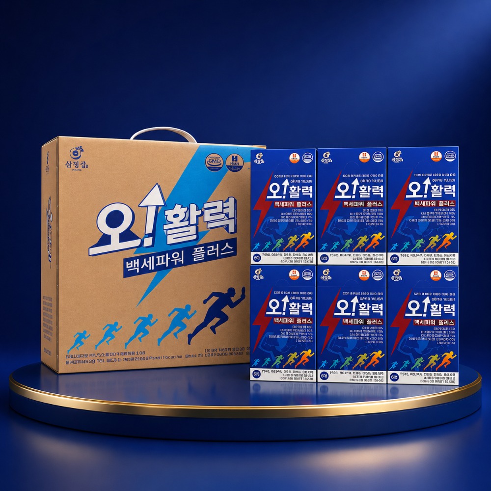 [삼명장] 오!활력 백세파워플러스 세트 70ml x 2포 x 6개 아르기닌 액상차 파우치음료 부모님선물