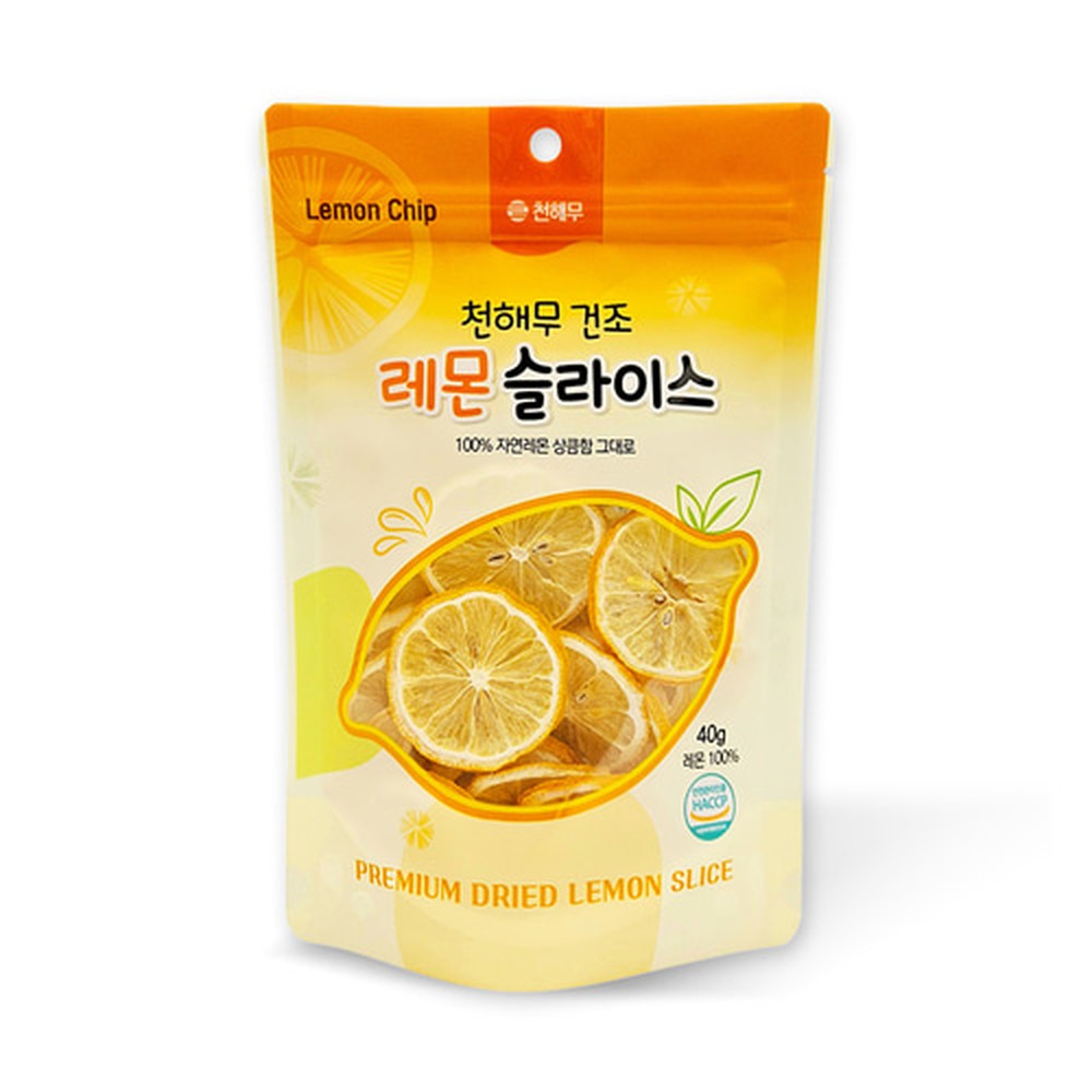 [천해무] 건조레몬 40g 건조레몬 말린레몬 레몬칩 건조과일 레몬차
