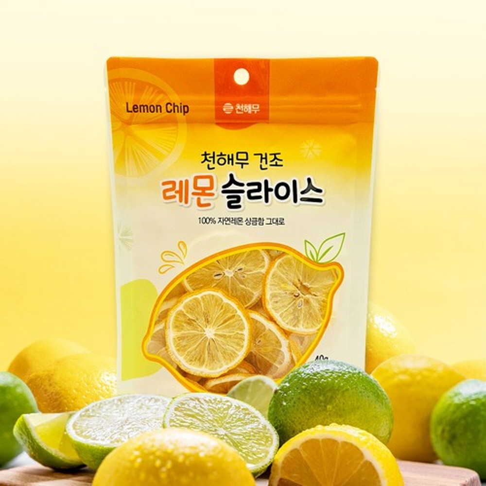 [천해무] 건조레몬 40g 건조레몬 말린레몬 레몬칩 건조과일 레몬차