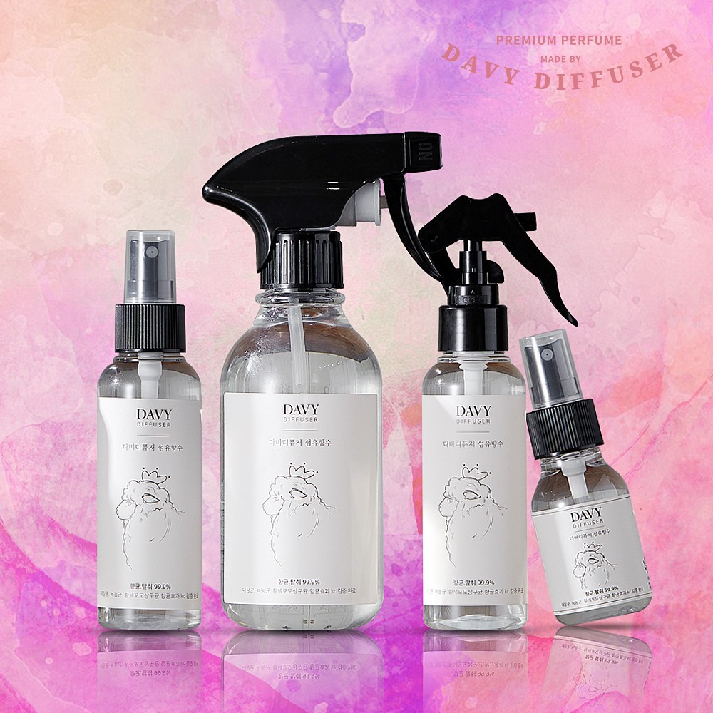 [다비디퓨저] 섬유향수 룸스프레이 100ml (밤부블라썸/블랙체리썸/로지블랑/프리미엄자몽 택1) 섬유향수 룸스프레이 섬유탈취제 패브릭미스트 실내방향제