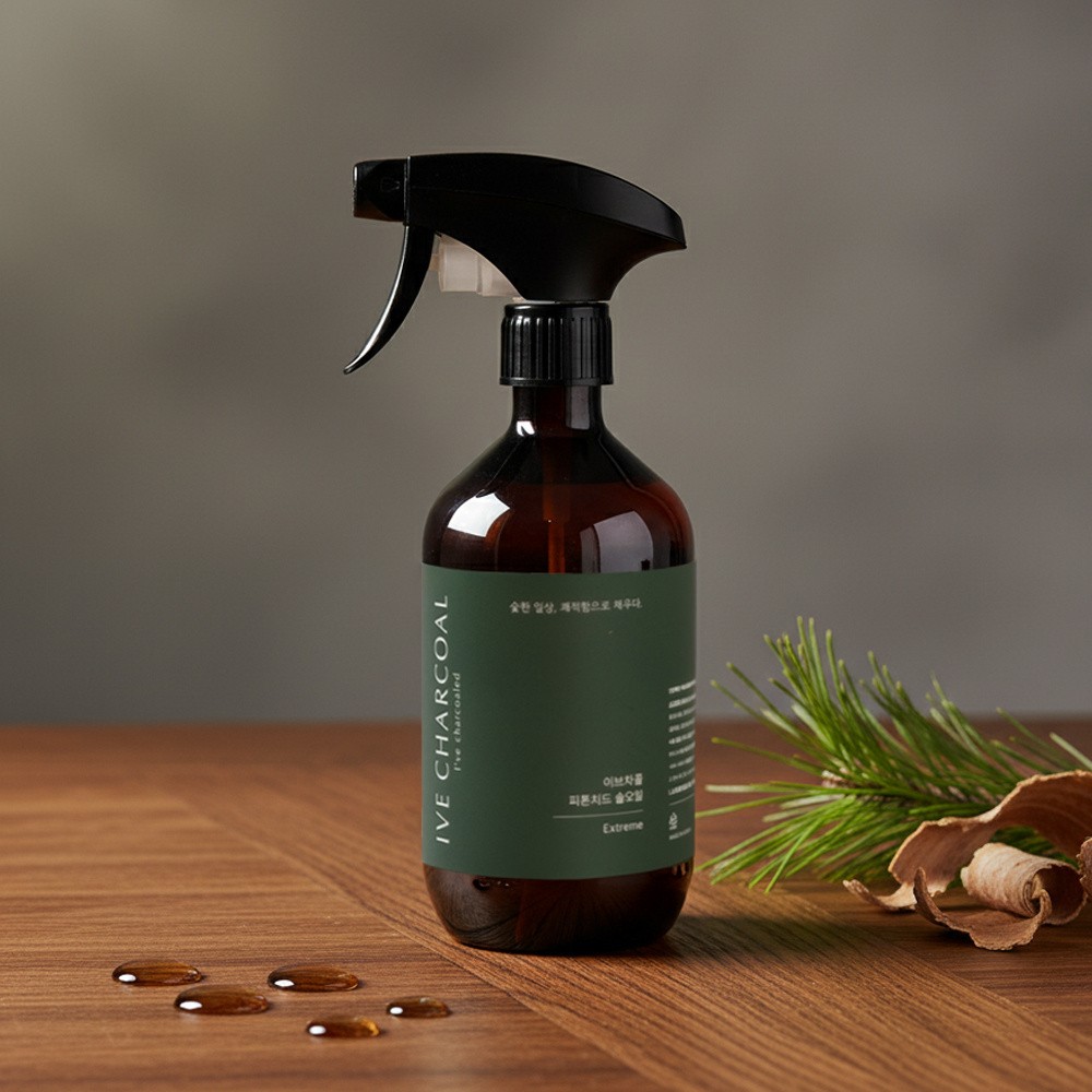 [이브차콜] 편백수+편백오일+솔오일 탈취제 500ml 5단계 편백수 피톤치드 편백탈취제 탈취스프레이 천연탈취제