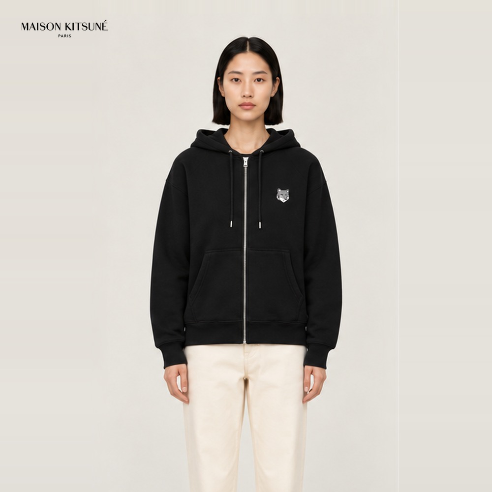 [Maison Kitsune] 메종키츠네 볼드폭스헤드 후드집업 MM00714KM0321 (블랙, 그레이 S~XL)