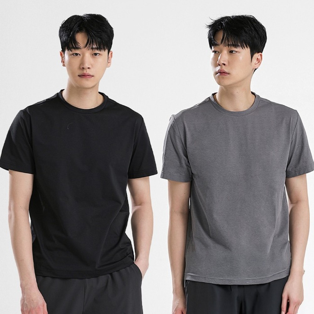 [쿨리치] 소로나 라운드 반팔티 ET05 (블랙, 네이비, 차콜, 화이트 M~2XL)