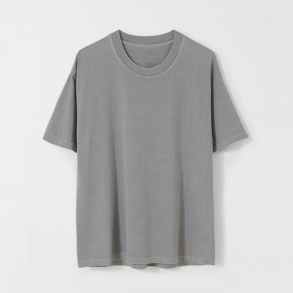 [쿨리치] 천연염색 피그먼트 반팔티 6008 (그레이, 핑크, 블루, 아이보리, 연그린 M~2XL)