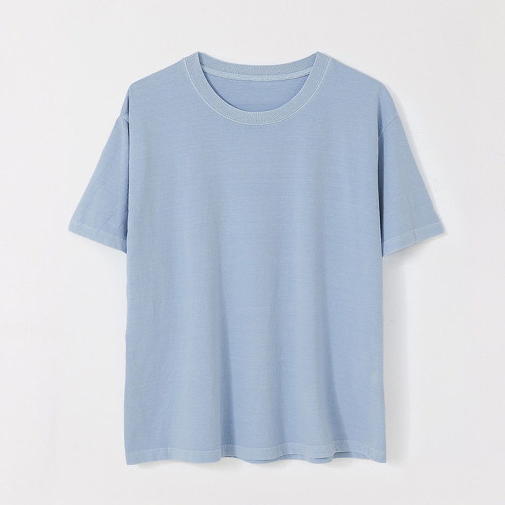 [쿨리치] 천연염색 피그먼트 반팔티 6008 (그레이, 핑크, 블루, 아이보리, 연그린 M~2XL)