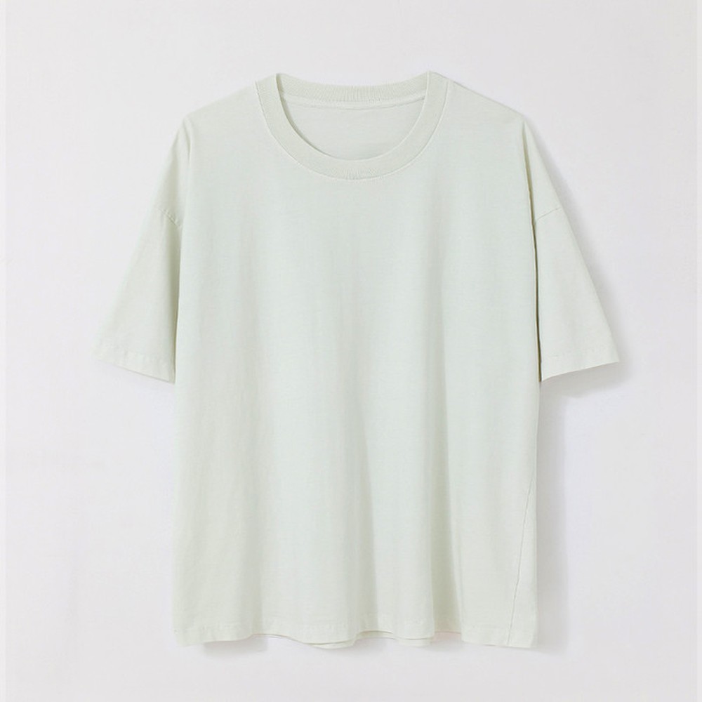 [쿨리치] 천연염색 피그먼트 반팔티 6008 (그레이, 핑크, 블루, 아이보리, 연그린 M~2XL)