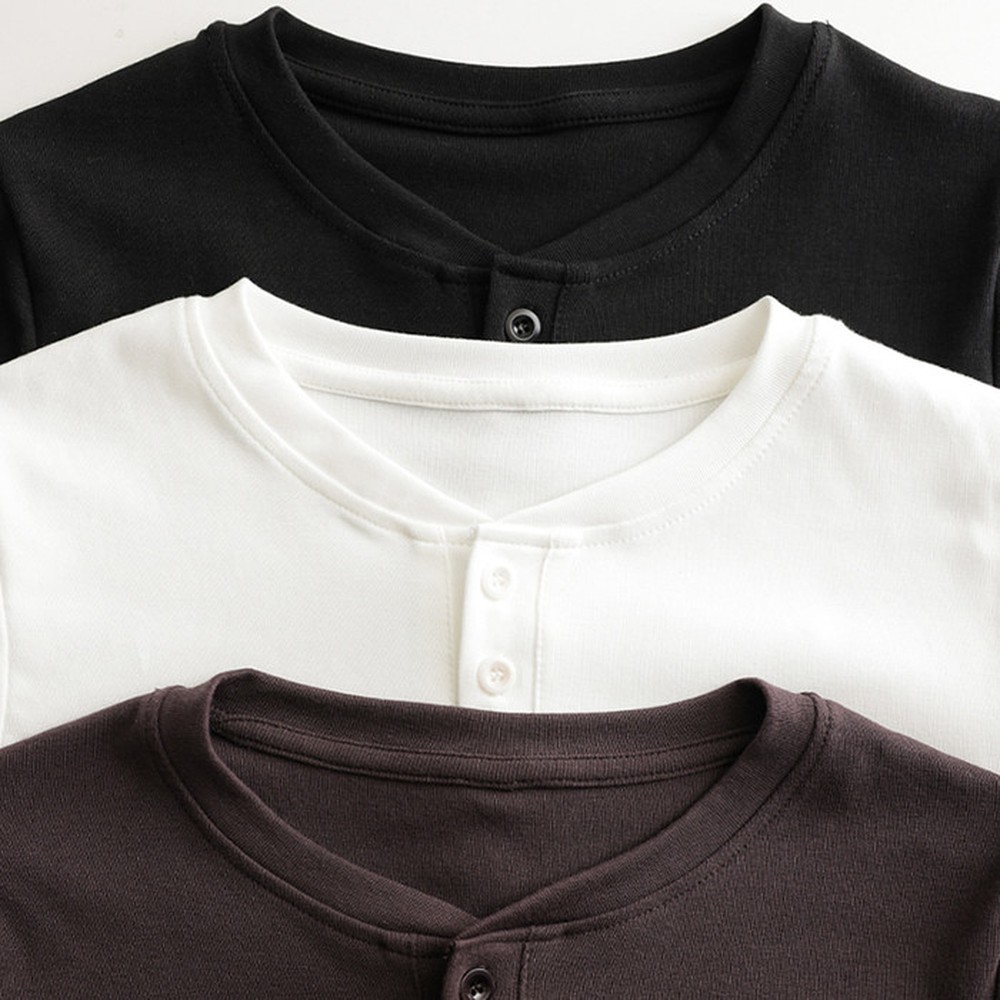 [쿨리치] 여성 헨리넥 슬림핏 긴팔티 8067 (블랙, 화이트, 퍼플브라운 M~2XL)