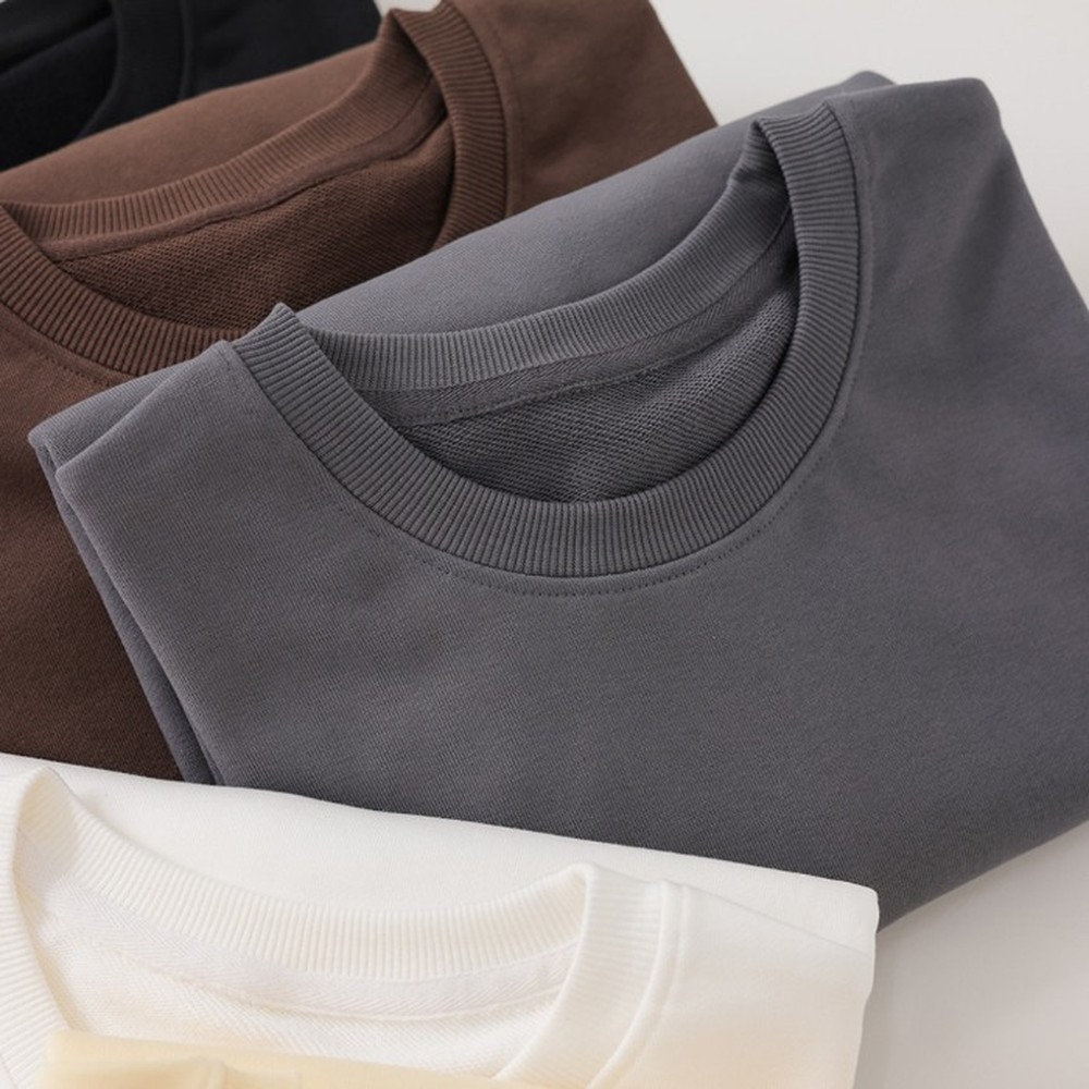 [쿨리치] 오버핏 맨투맨 380g 8004 (블랙, 네이비, 차콜, 브라운, 화이트, 버터 M~2XL) 상세이미지