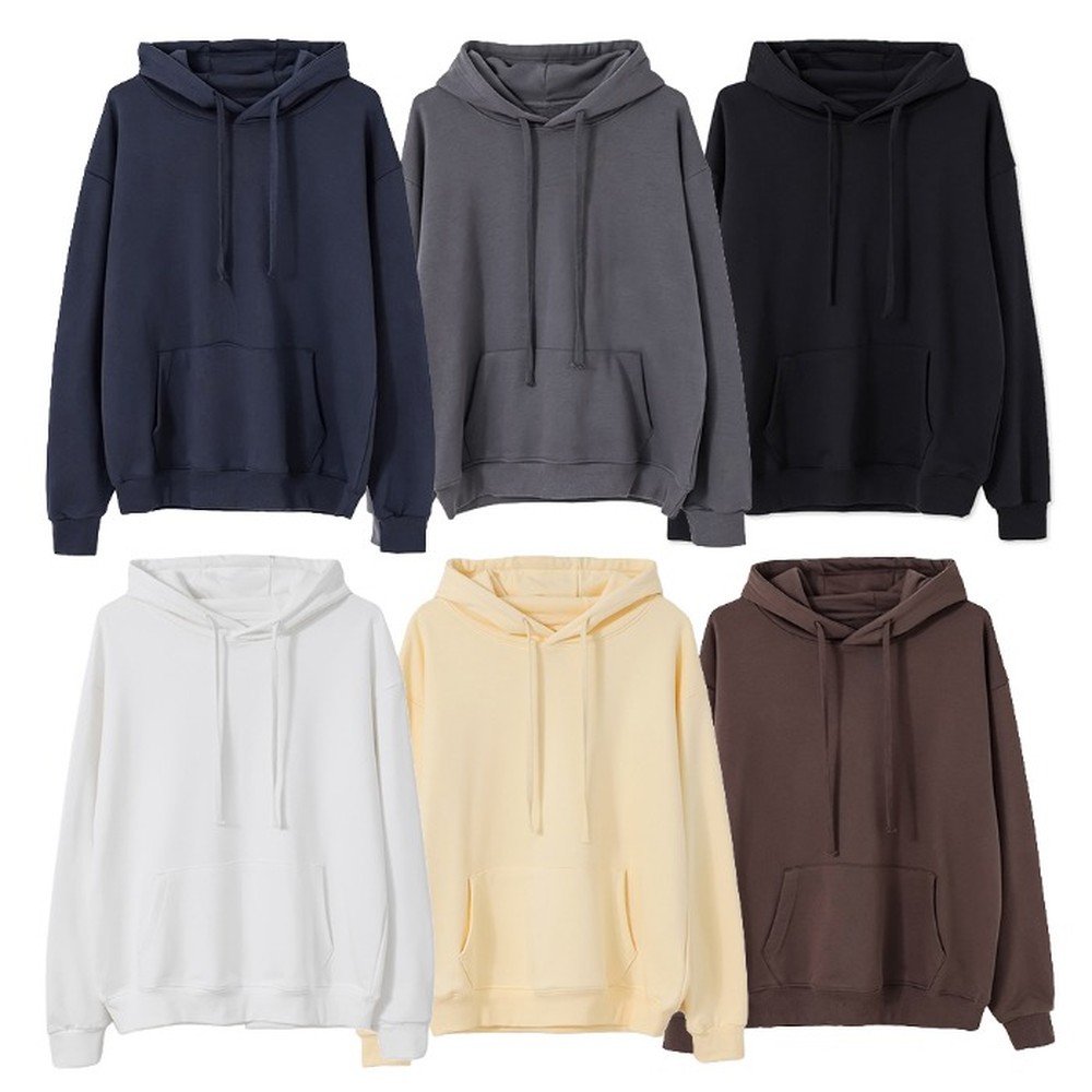 [쿨리치] 오버핏 후드티 380g 8005 (블랙, 네이비, 차콜, 브라운, 화이트, 버터 M~2XL) 상세이미지