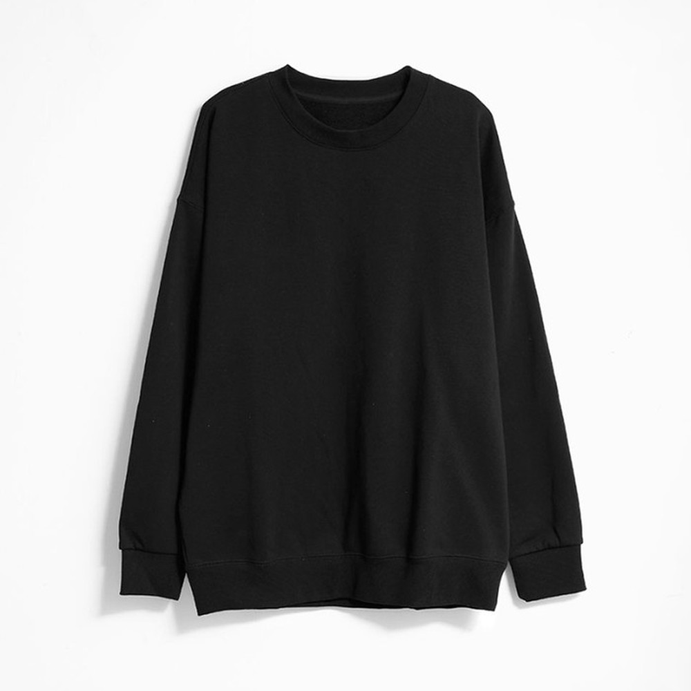 [쿨리치] 순면 3단 쭈리 오버핏 맨투맨 8010 (블랙, 그레이, 오트밀 M~2XL)