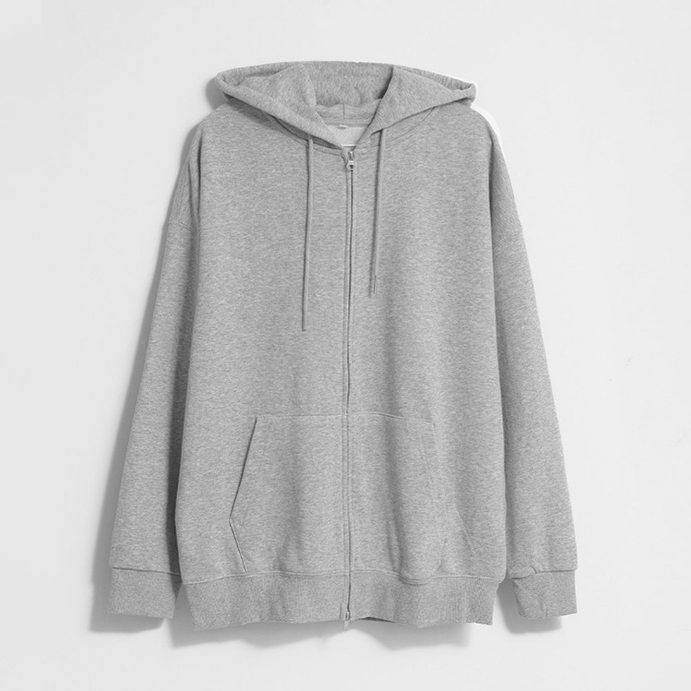 [쿨리치] 순면 3단 쭈리 오버핏 후드집업 8012 (블랙, 그레이, 오트밀 M~2XL)