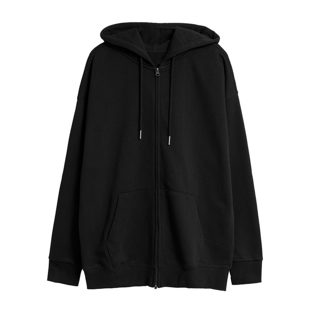 [쿨리치] 순면 3단 쭈리 오버핏 후드집업 8012 (블랙, 그레이, 오트밀 M~2XL)