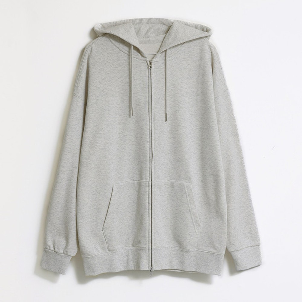 [쿨리치] 순면 3단 쭈리 오버핏 후드집업 8012 (블랙, 그레이, 오트밀 M~2XL)