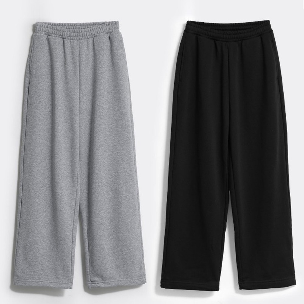 [쿨리치] 순면 3단 쭈리 와이드팬츠 8013 (블랙, 그레이, 오트밀 M~2XL)