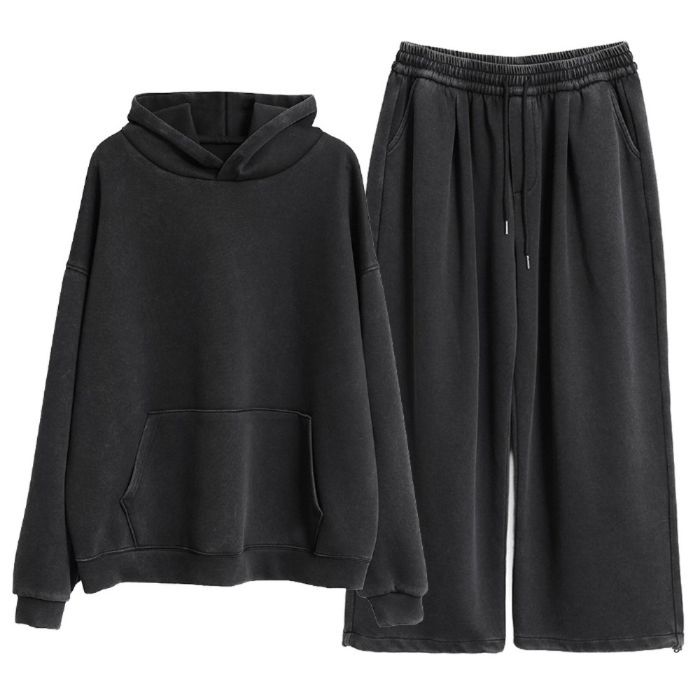 [쿨리치] 피그먼트 후드 셋업 HT011 (블랙, 그레이 S~M·L~XL·2XL)
