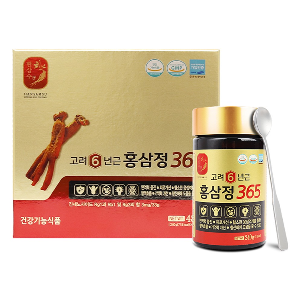 [대한홍삼진흥공사] 한삼수 홍삼정365 240g 4P 240g x 4병