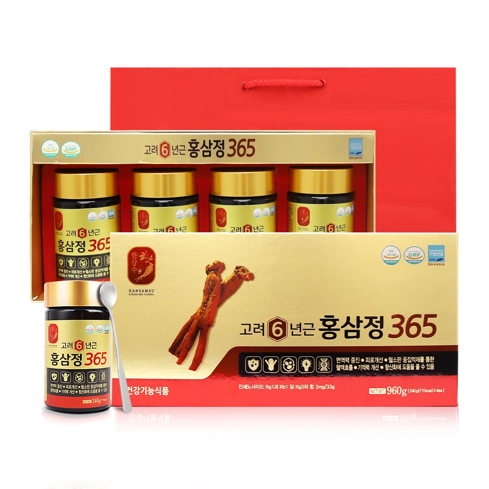 [대한홍삼진흥공사] 한삼수 홍삼정365 240g 4P 240g x 4병