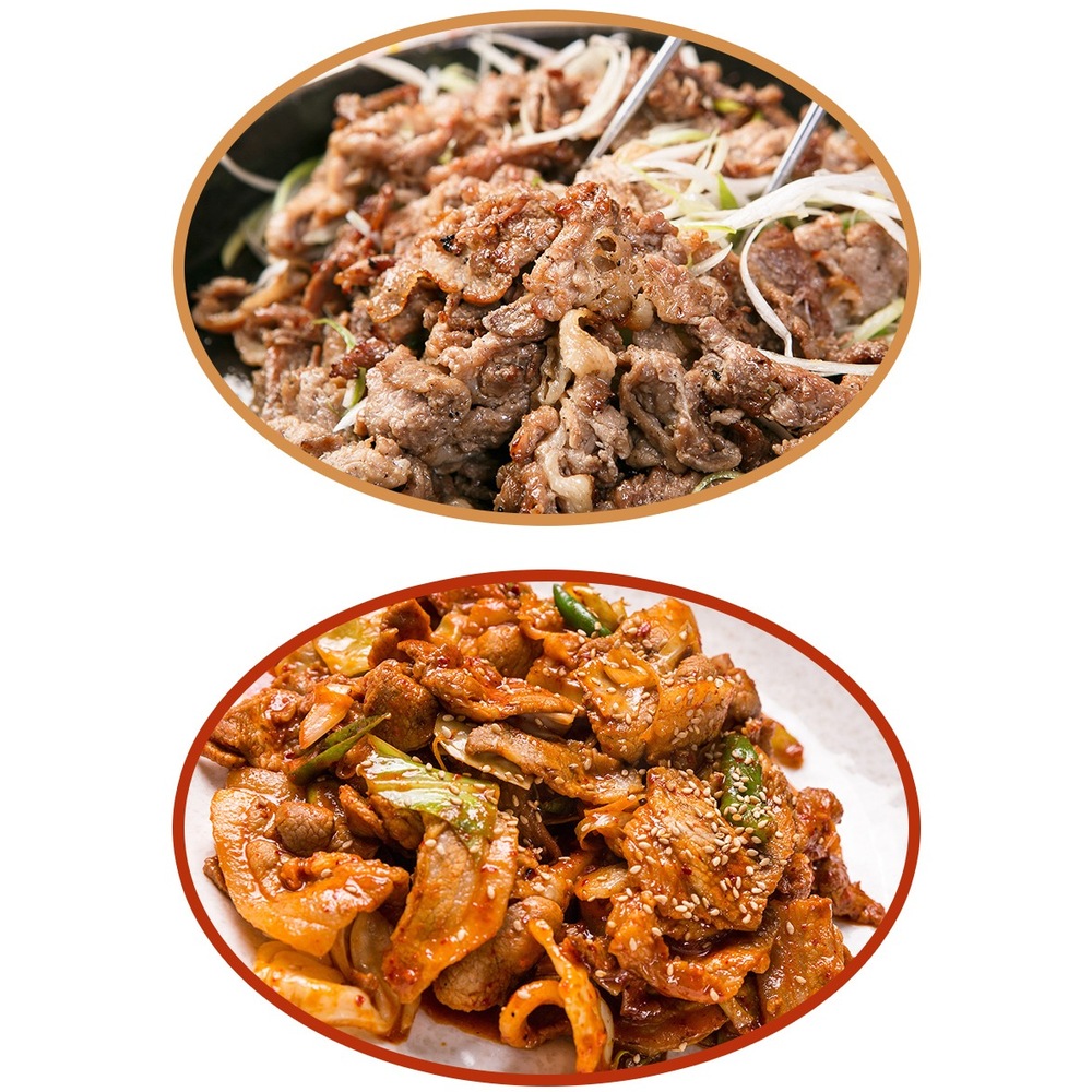 돼지불고기 2종 돼지불백 2팩 + 제육볶음 2팩
