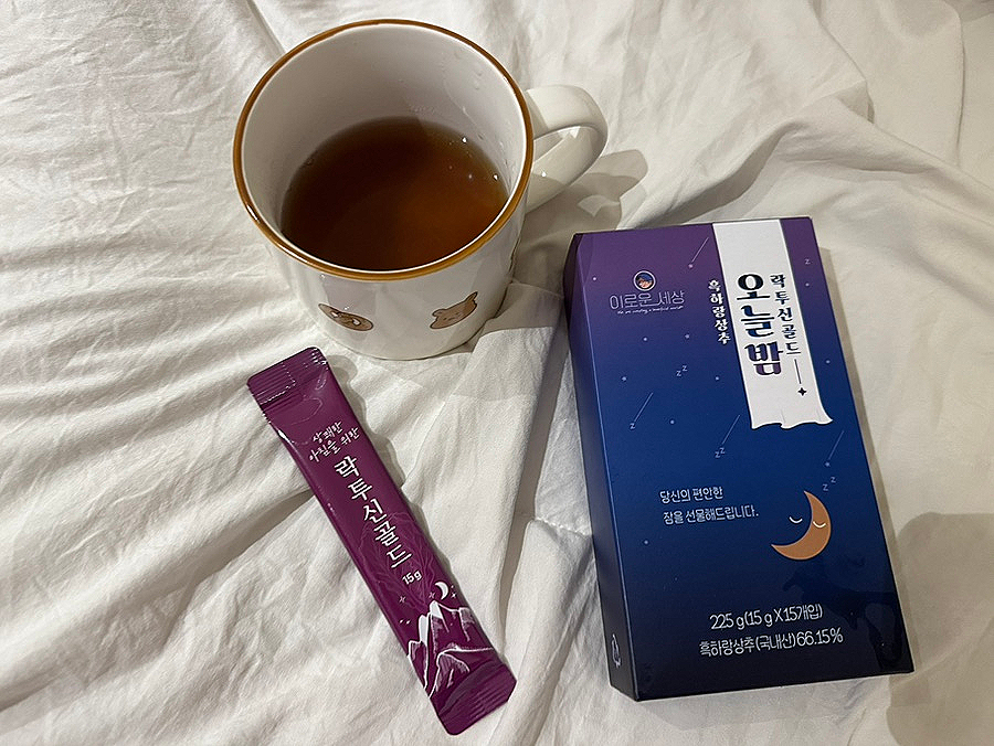 잠잘오는 숙면차 흑하랑 상추차 오늘밤 락투신골드 스틱 액상차