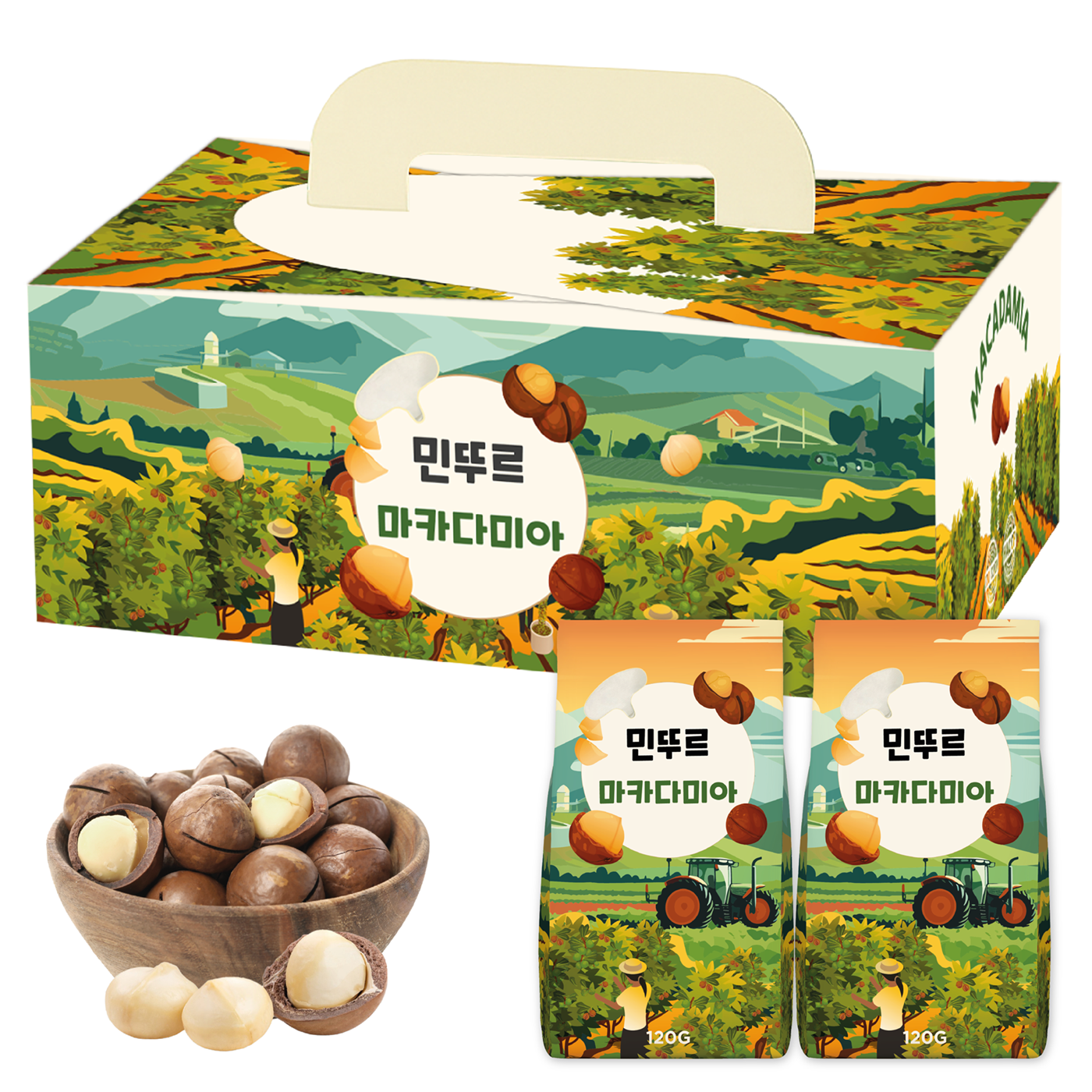 민뚜루 햇수확 통마카다미아 240g 베트남산 까먹는 견과 건강간식