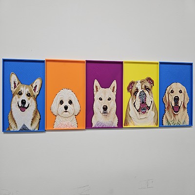 [3D 메모리 아트] 반려동물 액자 그림 수채화 초상화