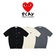 [100%정품] [CDG] 꼼데가르송 여성 반팔 가디건(블랙, 화이트, 그레이 XS~L)