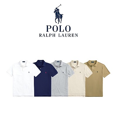 [100%정품] [Polo Ralph Lauren] 폴로랄프로렌 2버튼 남성 PK 반팔 티셔츠(화이트, 네이비, 그레이, 오트밀, 카멜 S~XL)