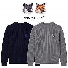 [100%정품] [Maison Kitsune] 남녀공용 메종키츠네 와플 니트 (S~2XL, 네이비/그레이)